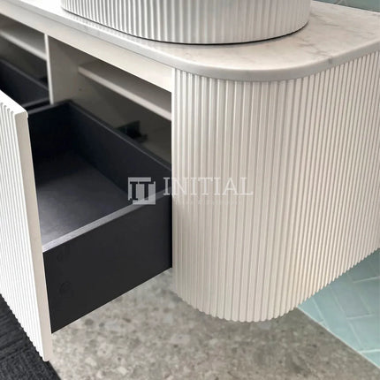 Otti Bondi Wall Hung Curve Vanity with 2 Drawers Matte White 1500X450X450 ,