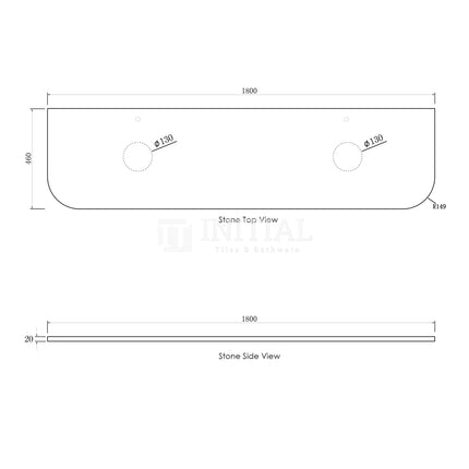 Otti Bondi Wall Hung Curve Vanity with 3 Drawers Matte White 1800X450X450 ,
