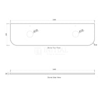 Otti Bondi Wall Hung Curve Vanity with 3 Drawers Matte White 1800X450X450 ,