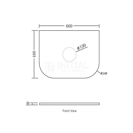 Otti Bondi Wall Hung Curve Vanity with 1 Door Black Oak 600X460X470 ,