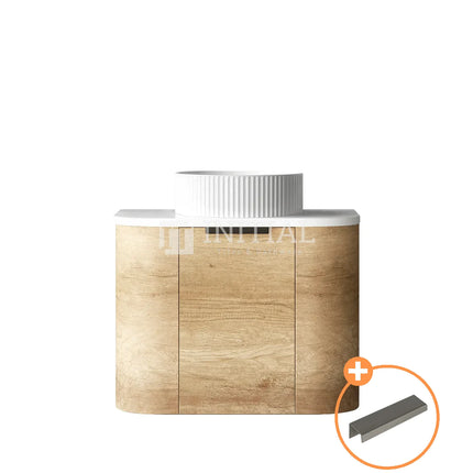 Otti Bondi Wall Hung Curve Vanity with 1 Door Natural Oak 600X460X470 ,