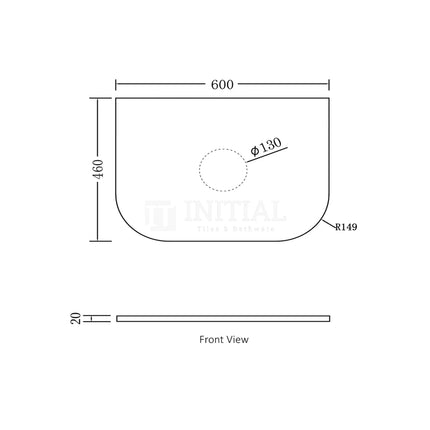 Otti Bondi Wall Hung Curve Vanity with 1 Door Natural Oak 600X460X470 ,
