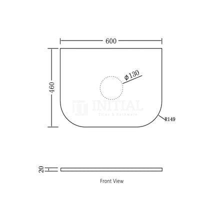 Otti Bondi Wall Hung Curve Vanity with 1 Door Matte White 600X460X470 ,