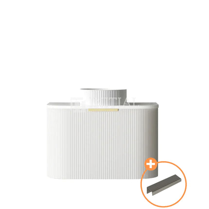 Otti Bondi Wall Hung Curve Vanity with 1 Drawer Matte White 750X460X450 ,