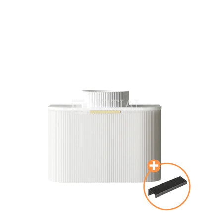 Otti Bondi Wall Hung Curve Vanity with 1 Drawer Matte White 750X460X450 ,