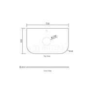 Otti Bondi Wall Hung Curve Vanity with 1 Drawer Matte White 750X460X450 ,