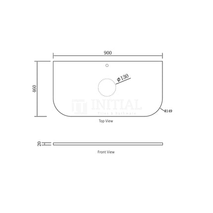 Otti Bondi Wall Hung Curve Vanity with 1 Drawer Matte White 900X460X450 ,