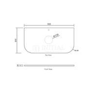 Otti Bondi Wall Hung Curve Vanity with 1 Drawer Matte White 900X460X450 ,