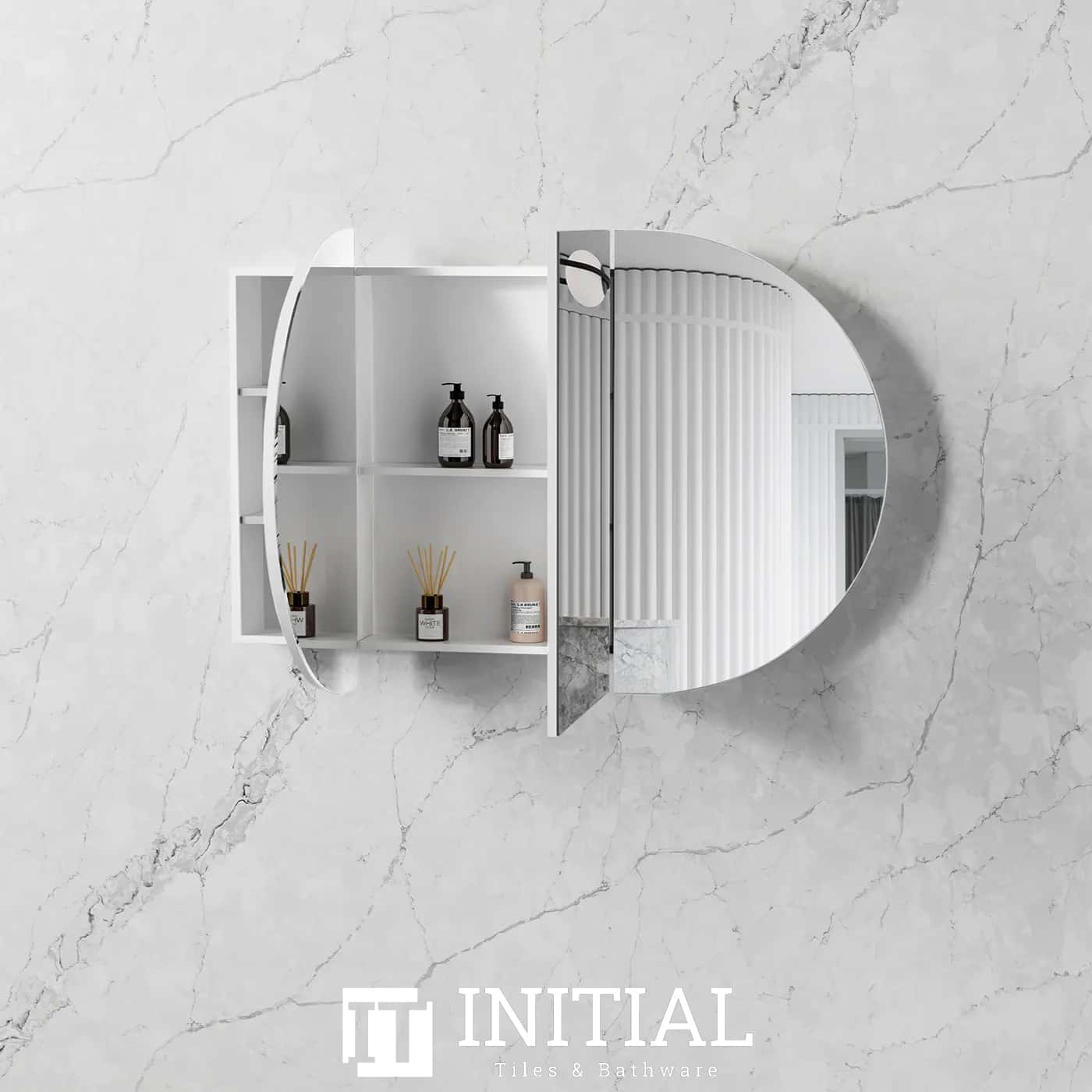 Otti Bondi Matte White Wall Mounted Shaving Cabinet with 3 Doors 1500X900X146 , Default Title