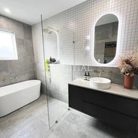 Otti Bruno Series Wall Hung Vanity with Single Basin Soft Close Doors Black Oak 1200W X 550H X 460D ,