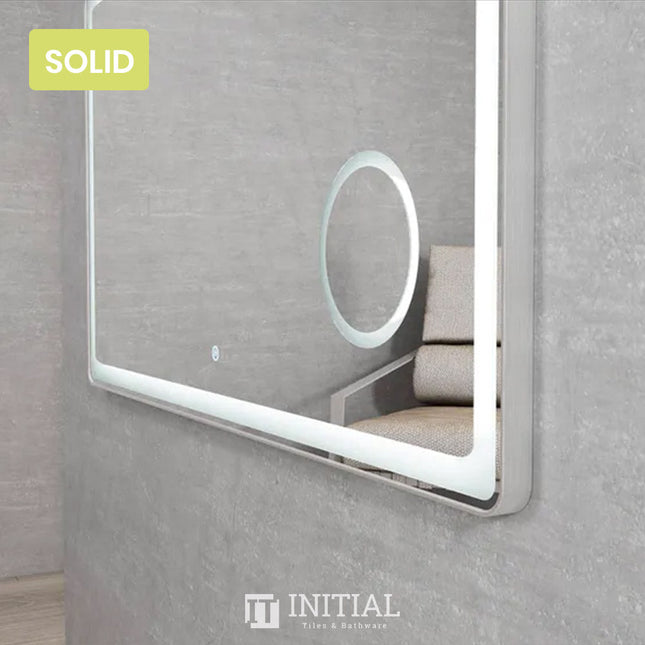 Wall Mounted Newtown Brushed Silver Frame Led Mirror Solid Surface Edge 1200X700mm ,