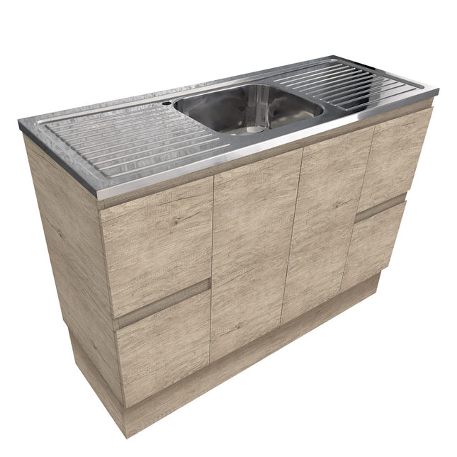 Fienza Citi 1200 Edge Scandi Oak Vanity on Kickboard ,