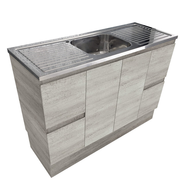 Fienza Citi 1200 Edge Industrial Vanity on Kickboard ,