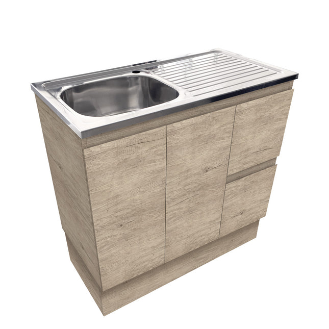 Fienza Citi 900 Edge Scandi Oak Vanity on Kickboard ,