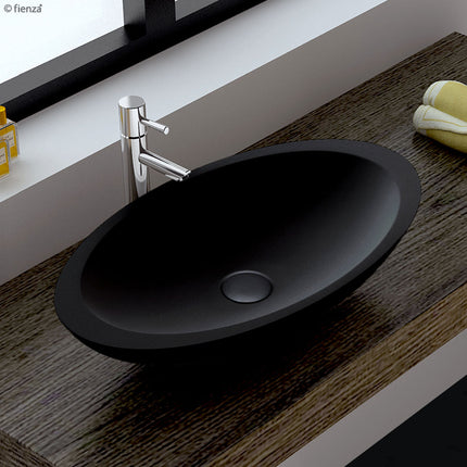 Fienza Bahama Matte Black Cast Stone Above Counter Basin ,