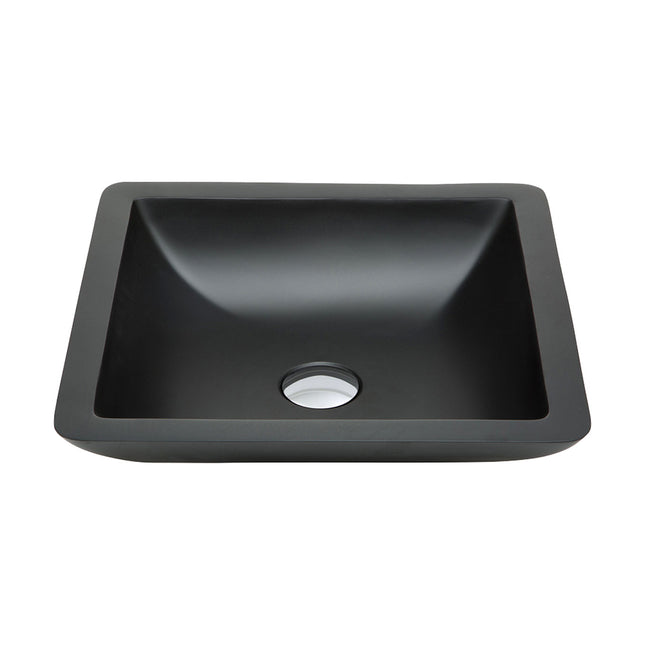 Fienza Classique Matte Black Cast Stone Above Counter Basin, 420mm ,