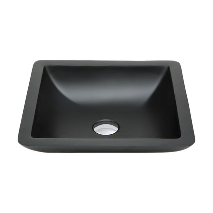 Fienza Classique Matte Black Cast Stone Above Counter Basin, 420mm ,