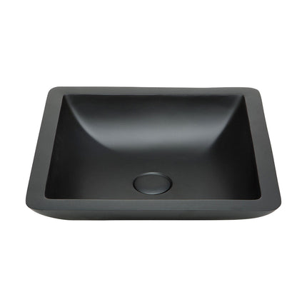 Fienza Classique Matte Black Cast Stone Above Counter Basin, 420mm ,