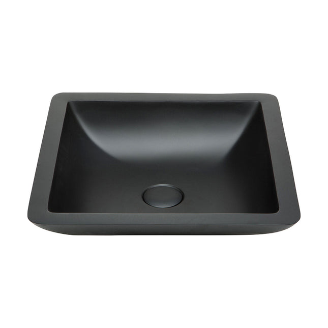 Fienza Classique Matte Black Cast Stone Above Counter Basin, 420mm ,