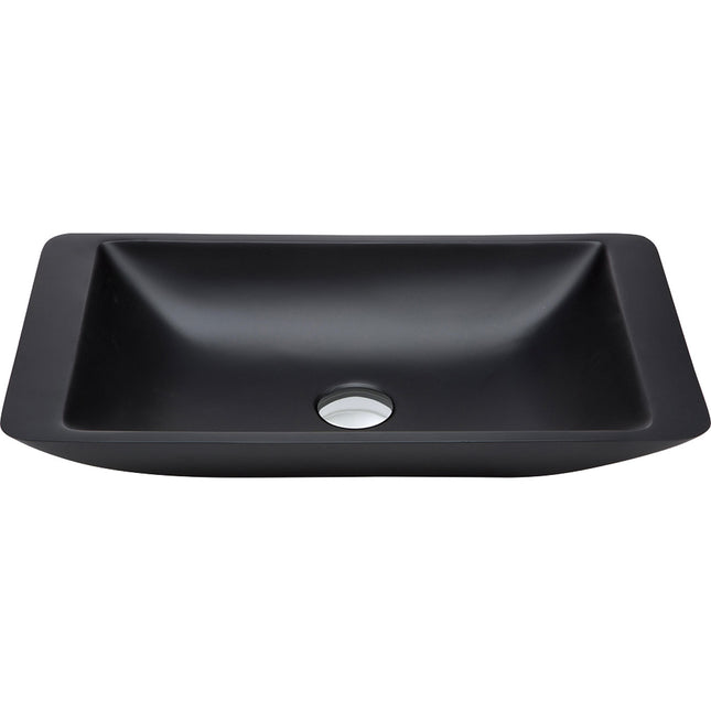 Fienza Classique Matte Black Cast Stone Above Counter Basin, 600mm ,