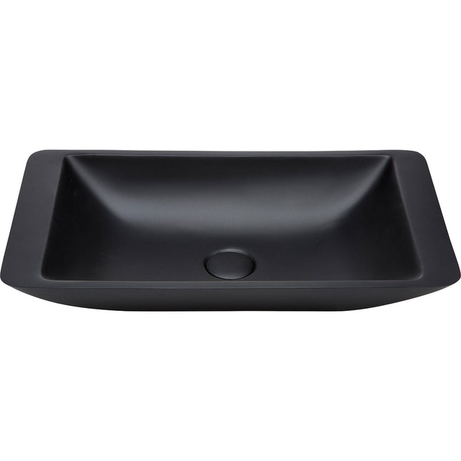 Fienza Classique Matte Black Cast Stone Above Counter Basin, 600mm ,