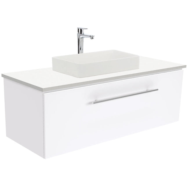 Fienza Kados Matte White Cast Stone Semi Inset Basin ,