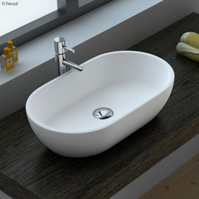 Fienza Nero Matte White Cast Stone Above Counter Basin ,