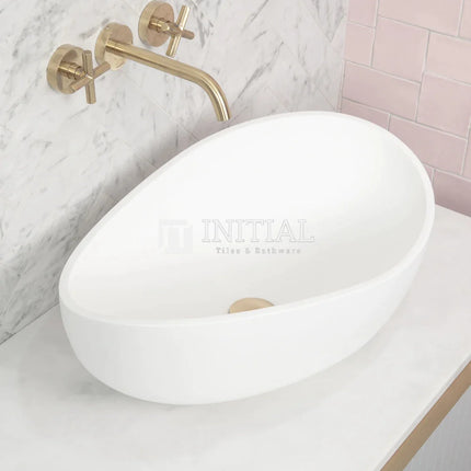 Wave Above Counter Basin, Oval, 600X370X210, Gloss White ,