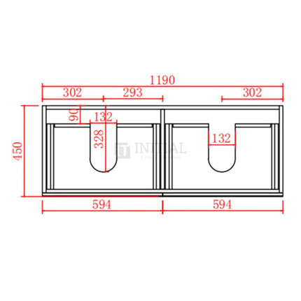 Fremantle Hampton Style Matte Black Wall Hung Vanity Cabinet & Ceramic Top Double Bowl 1200W X 450H X 560D ,