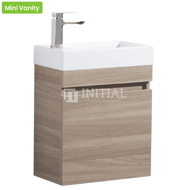 Essence Wood Grain Wall Hung Vanity with 1 Door Oak 450W X 480H X 250D ,