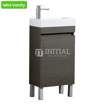 Essence Wood Grain Freestanding Floor Vanity with 1 Door Dark Brown 450W X 860H X 250D ,