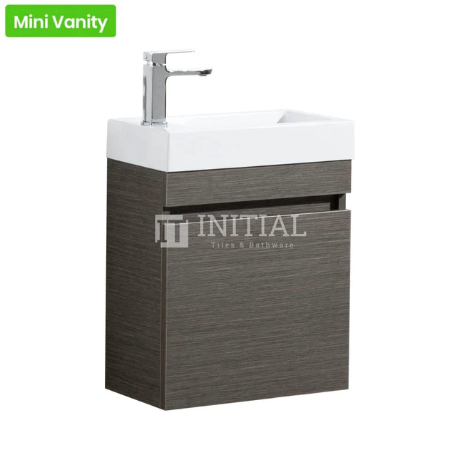 Essence Wood Grain Wall Hung Vanity with 1 Door Dark Brown 450W X 480H X 250D ,