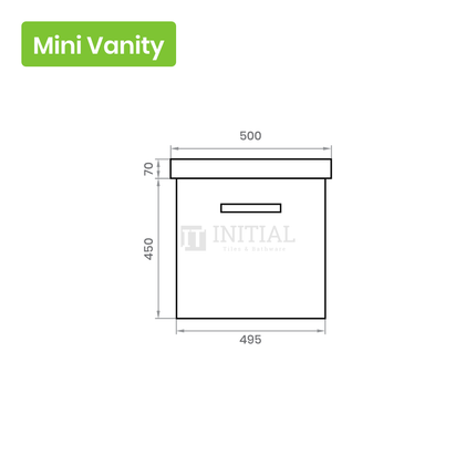 Essence Wood Grain Wall Hung Vanity with 1 Door Dark Brown 450W X 480H X 250D ,