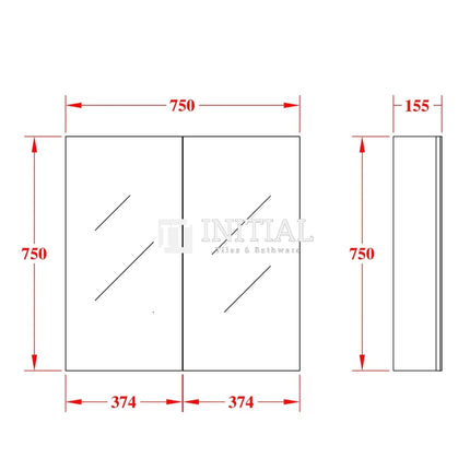 Essence 750 Shaving Cabinet, Oak, 2 Solid Doors ,