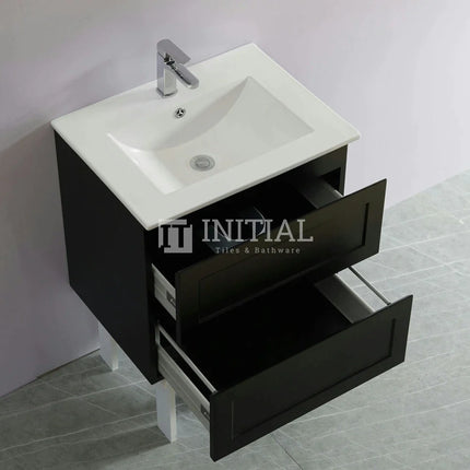 Fremantle Hampton Style Matte Black Wall Hung Vanity 590W X 450H X 560D ,