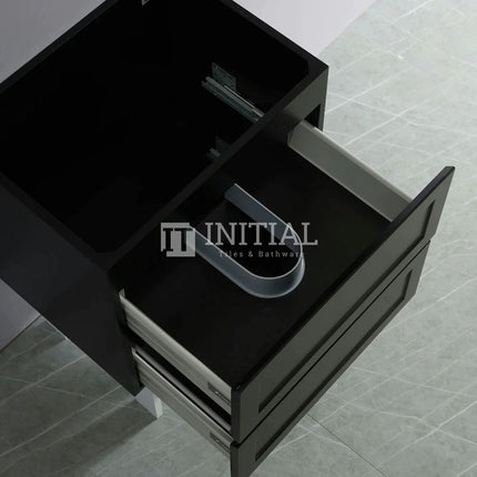 Fremantle Hampton Style Matte Black Wall Hung Vanity 590W X 450H X 560D ,