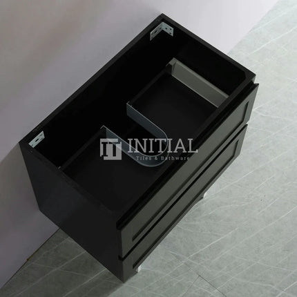 Fremantle Hampton Style Matte Black Wall Hung Vanity 740W X 450H X 560D ,