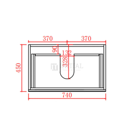 Fremantle Hampton Style Matte Black Wall Hung Vanity 740W X 450H X 560D ,