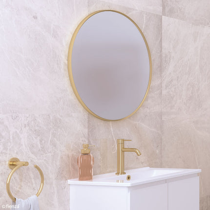 Fienza Reba Round Framed Mirror, Gold ,