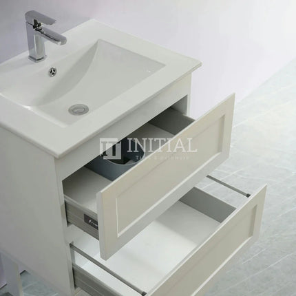 Fremantle Hampton Style Matte White Wall Hung Vanity 590W X 450H X 560D ,