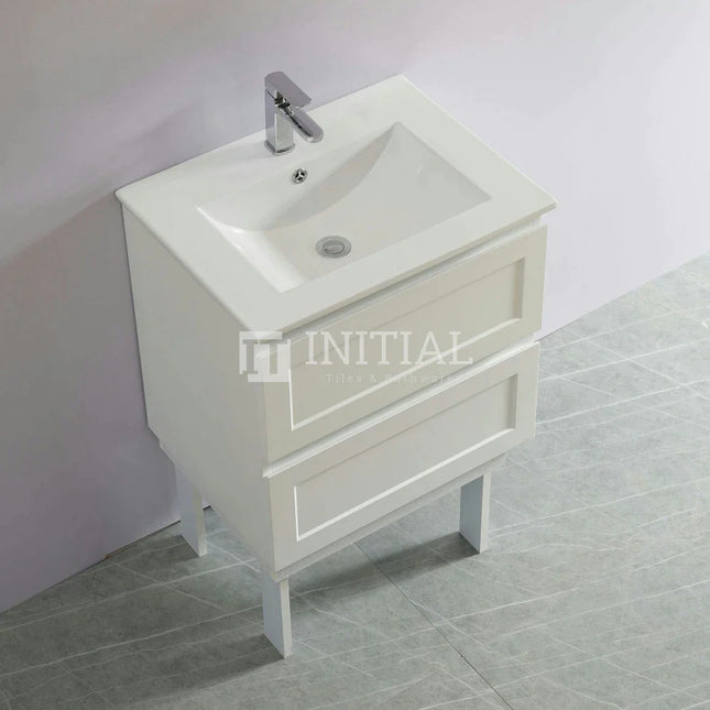 Fremantle Hampton Style Matte White Wall Hung Vanity 590W X 450H X 560D ,