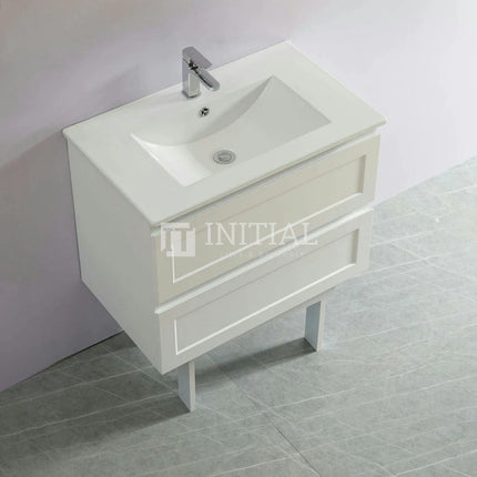 Fremantle Hampton Style Matte White Wall Hung Vanity 740W X 450H X 560D ,