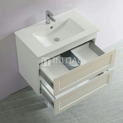 Fremantle Hampton Style Matte White Wall Hung Vanity 740W X 450H X 560D ,