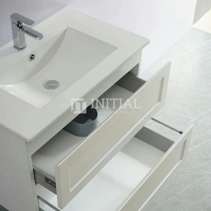 Fremantle Hampton Style Matte White Wall Hung Vanity 740W X 450H X 560D ,