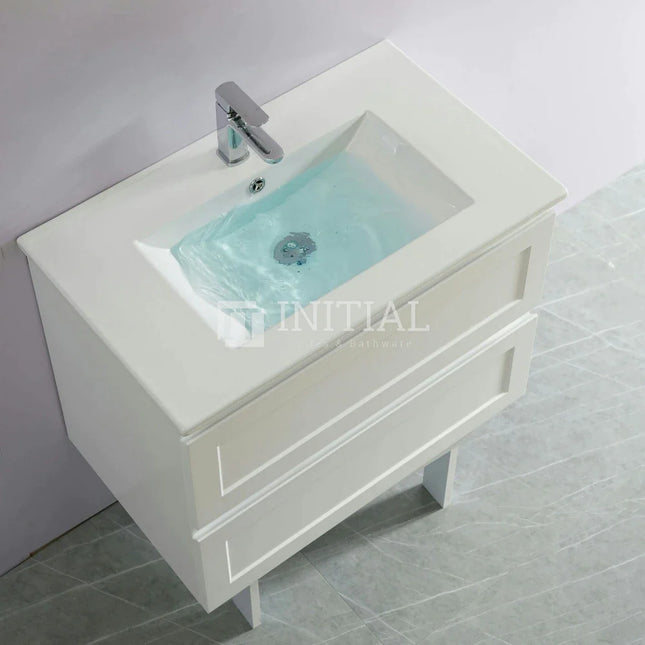 Fremantle Hampton Style Matte White Wall Hung Vanity 740W X 450H X 560D ,