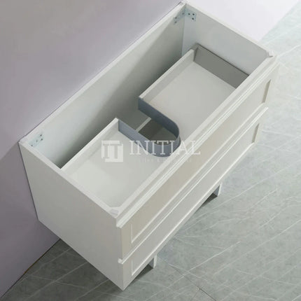 Fremantle Hampton Style Matte White Wall Hung Vanity Cabinet & Ceramic Top 890W X 450H X 560D ,