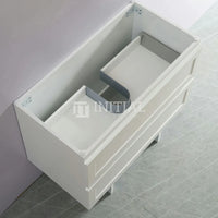 Fremantle Hampton Style Matte White Wall Hung Vanity Cabinet & Ceramic Top 890W X 450H X 560D ,