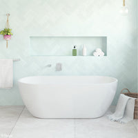 Fienza Koko 1500 Freestanding Acrylic Bathtub, Matte White ,