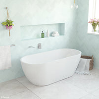 Fienza Koko 1680 Freestanding Acrylic Bathtub, Matte White ,