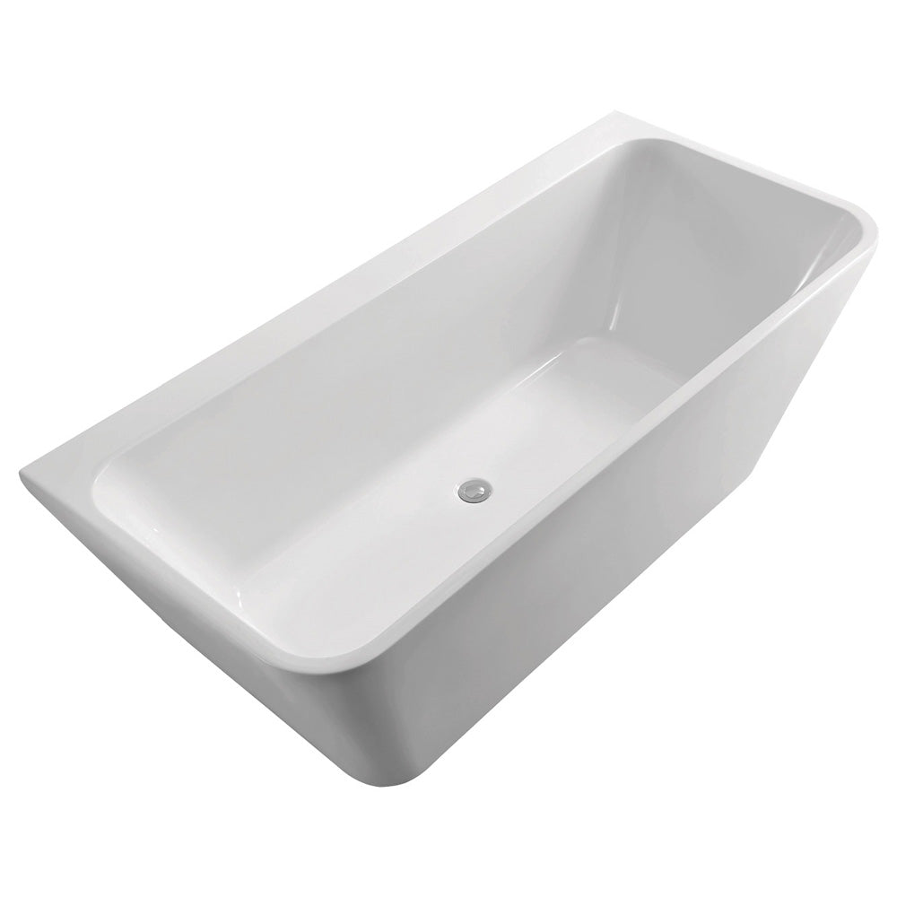 Fienza Delta 1500 Back To Wall Acrylic Bathtub, Gloss White ,